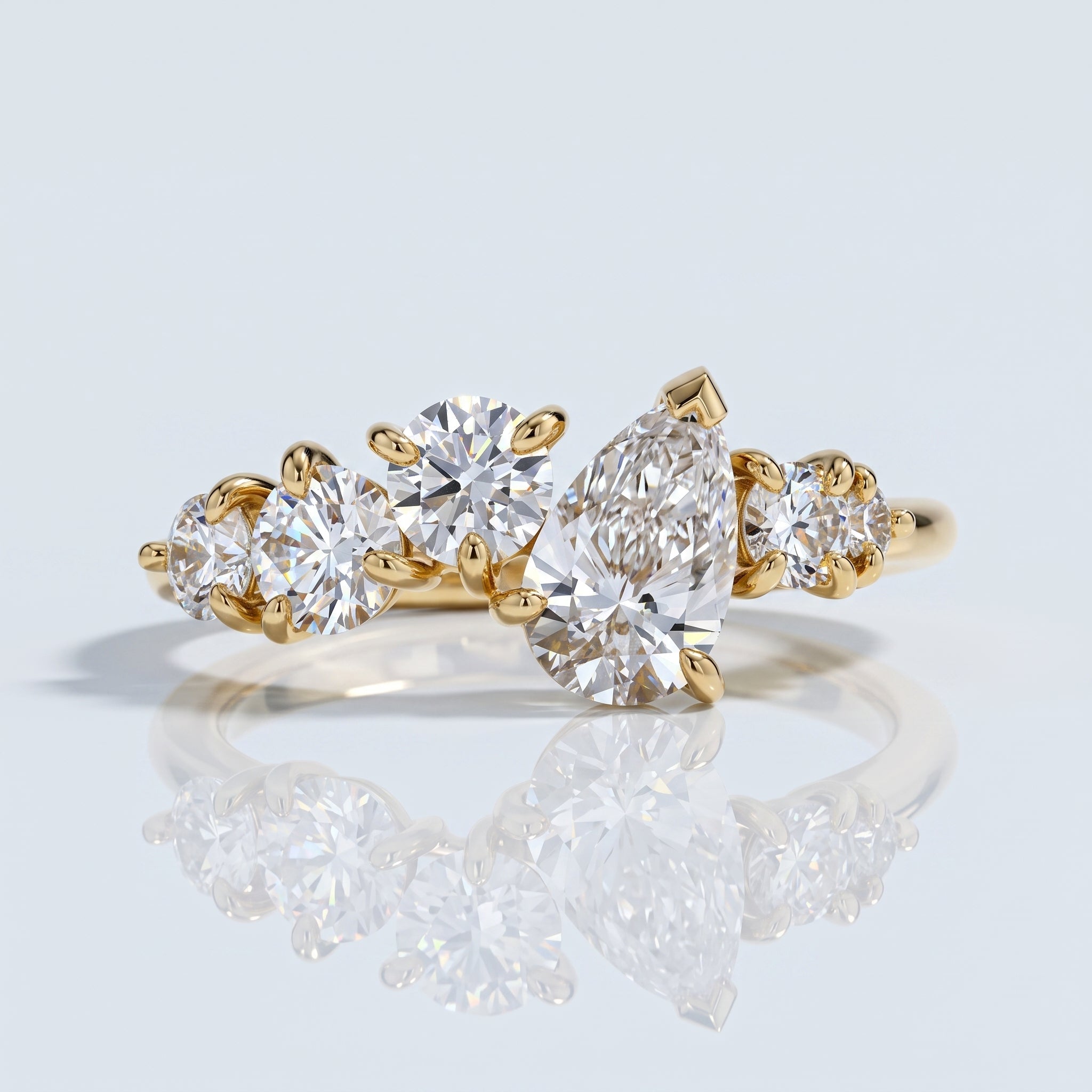 Marquise Swirl Solitaire Engagement Ring – 1 CT Lab Grown Diamond